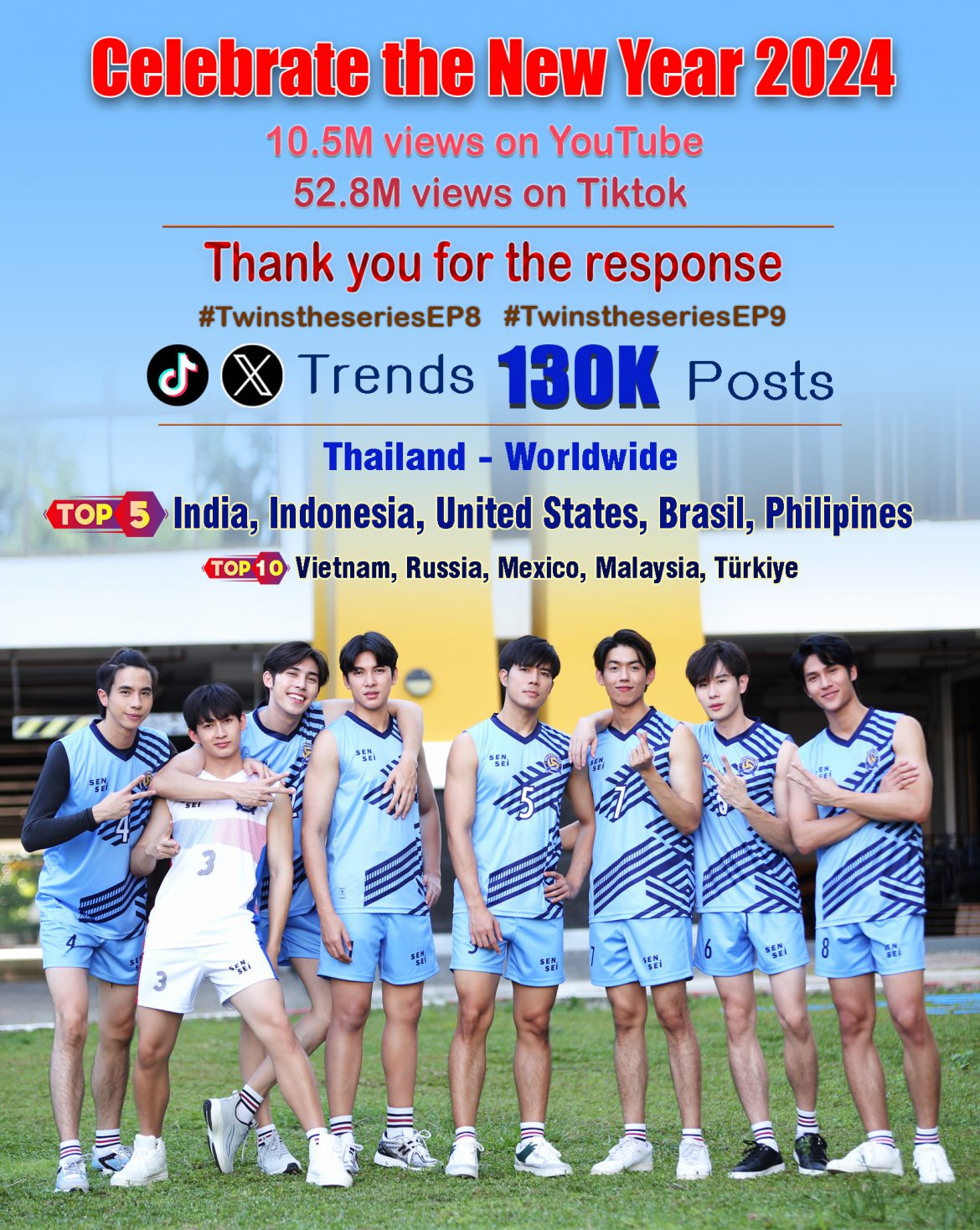 ฟาดมากแม่!!! “Twins The Series สลับรัก นักลูกยาง” แรงจัด!!!       คว้ายอดคนดูกว่า 10 ล้าน!!! ติด Top5 ซีรี่ส์ดังต่างประเทศ!!!  “เป้-วิสูตร” เตรียมต่อยอดผลิตซีรี่ส์วายส่งเสริมกีฬาต่อเนื่อง