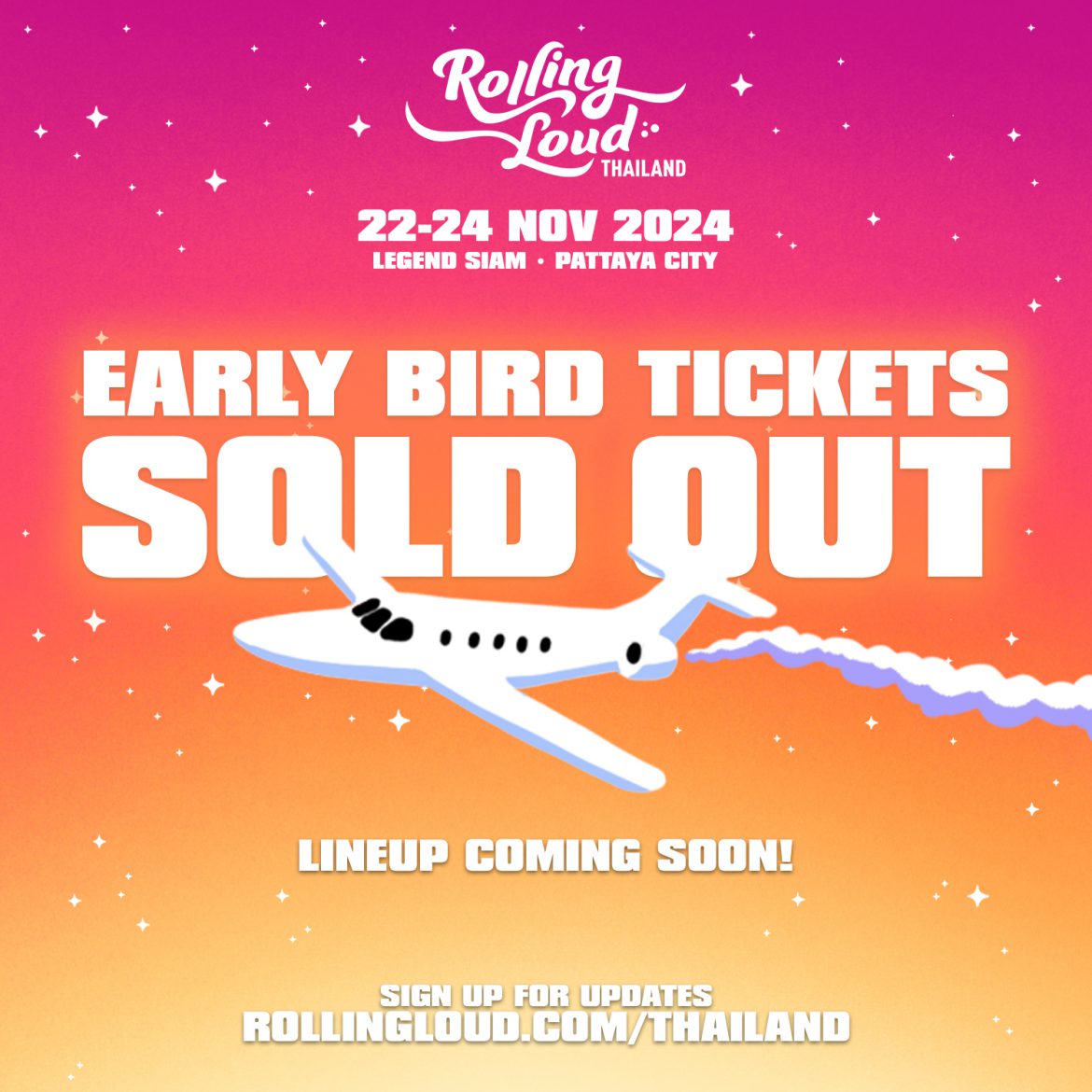 Rolling Loud Thailand 2024 เดือดมาก!!   รับจบ Early Bird Ticket แค่ 2 วัน!! ปิดการขายก่อนกำหนด